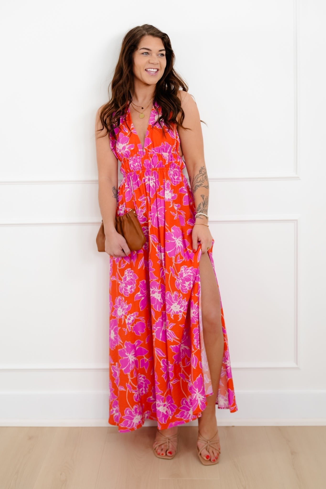 Arabella Floral Halter Maxi Dress