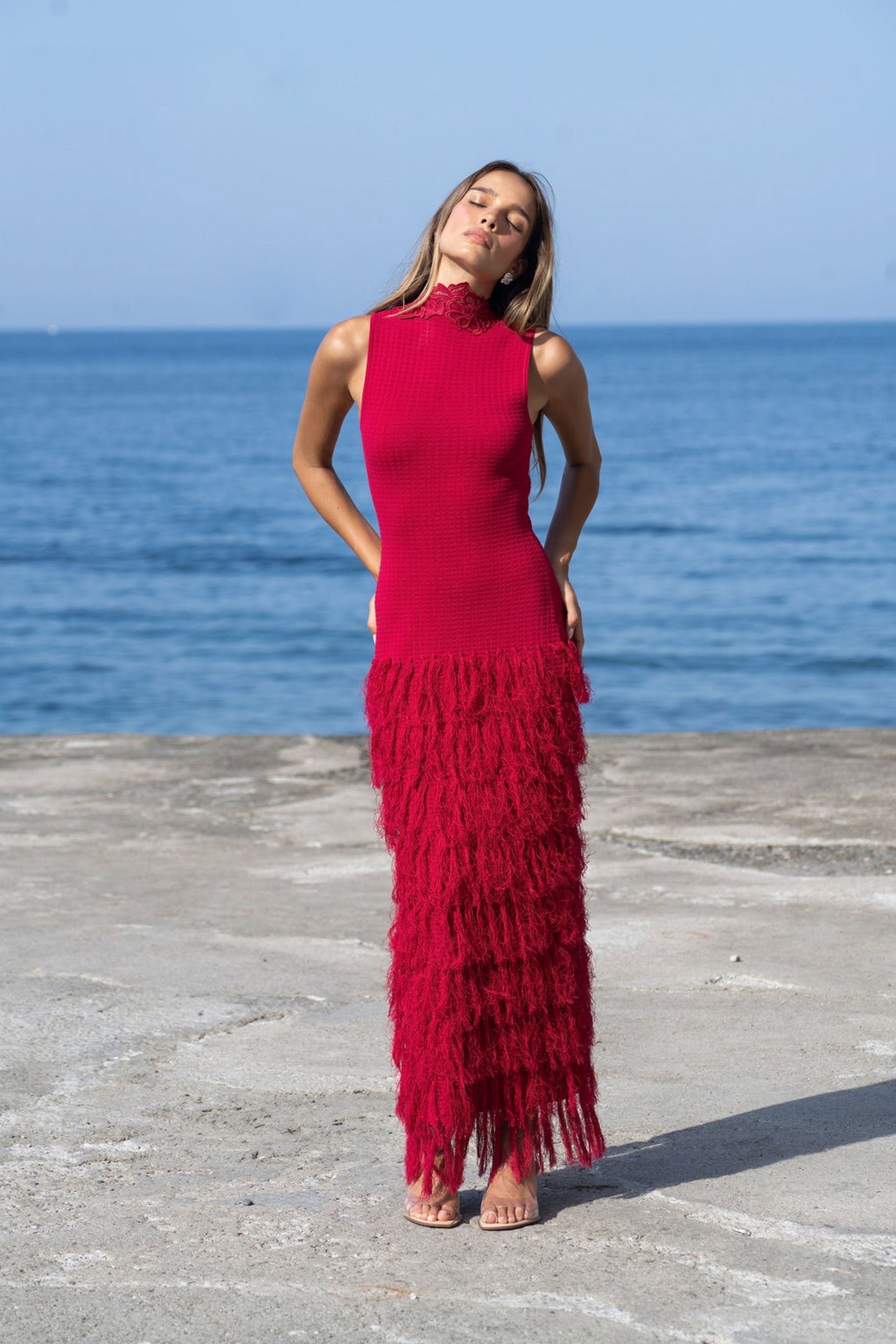 Granada Phoebe Fringe Midi Dress in Granada