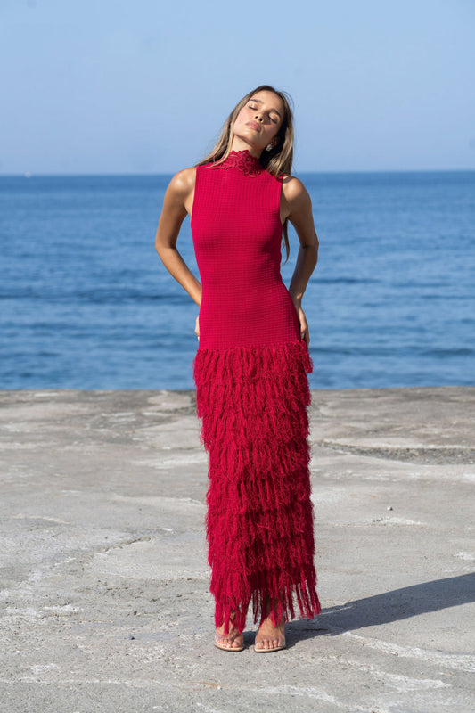 Granada Phoebe Fringe Midi Dress in Granada