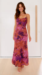 Margie Midi Dress in Dark Rose
