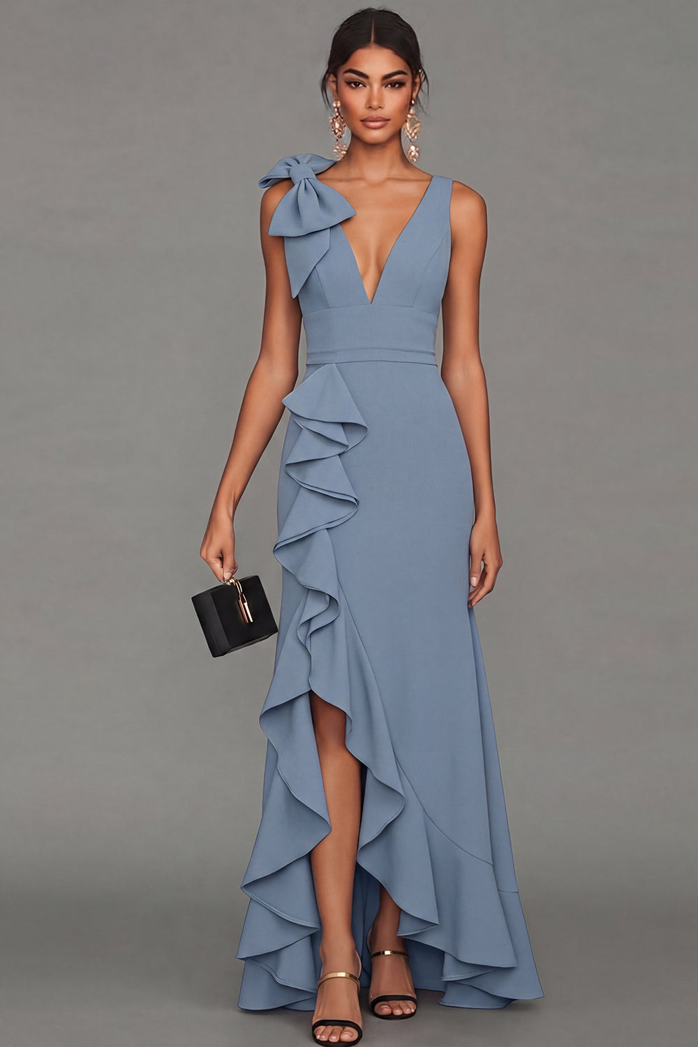 Royal Blue Vivienne Ruffle Formal Dress
