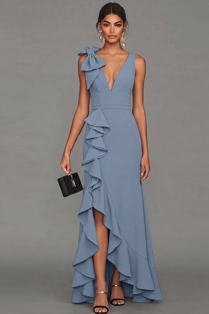 Dark Navy Vivienne Ruffle Formal Dress