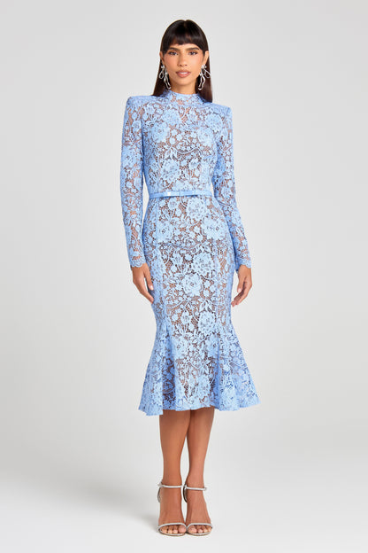 Juliette Silk Crepe Dress in Periwinkle