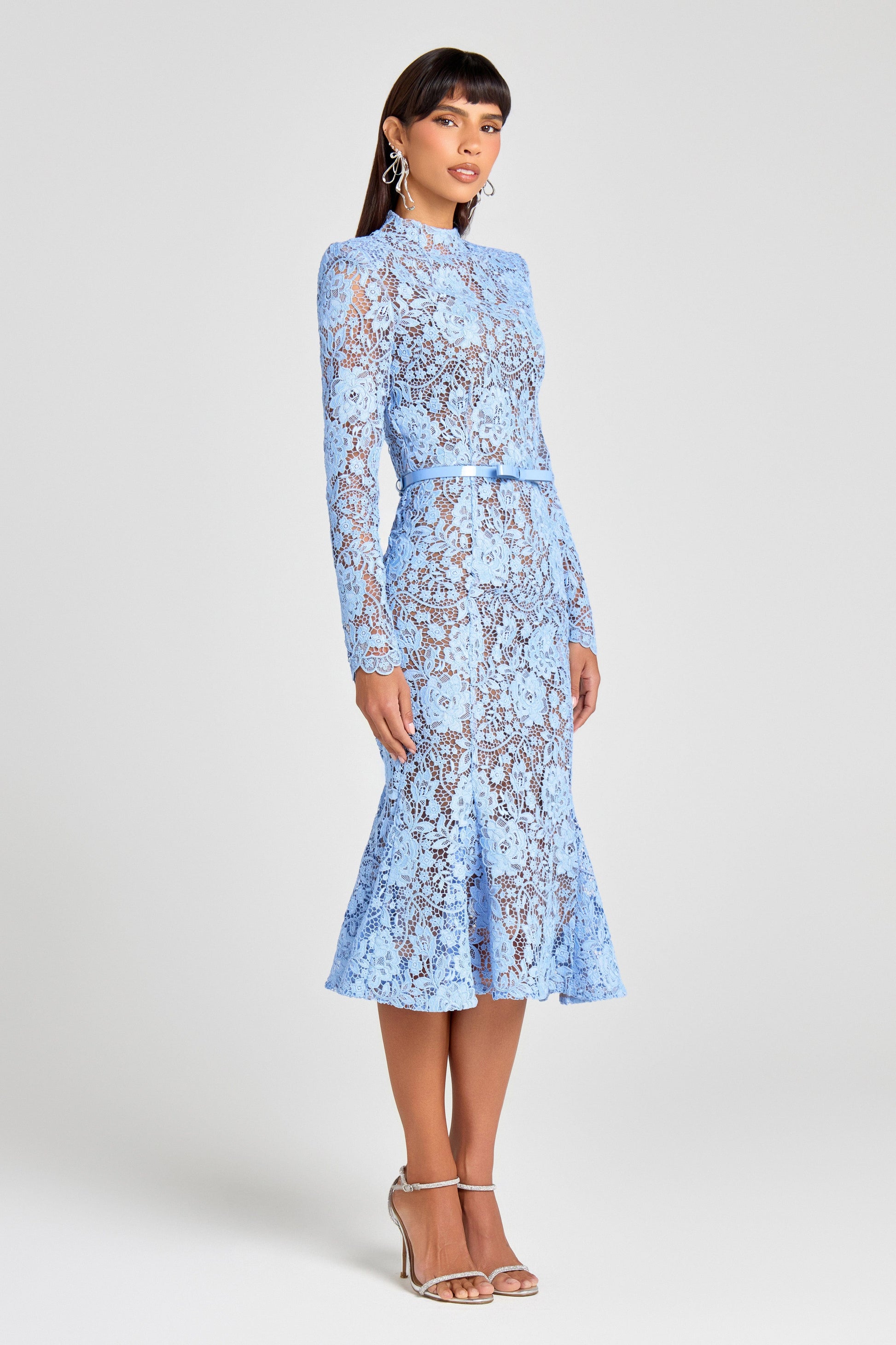 Juliette Silk Crepe Dress in Periwinkle
