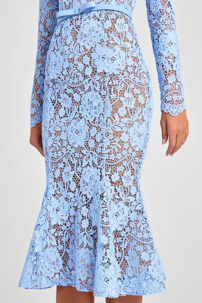 Juliette Silk Crepe Dress in Periwinkle