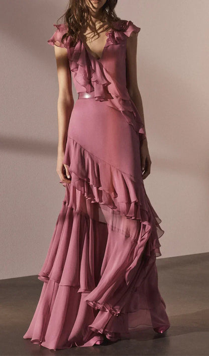 As photo Dusty Pink Vivienne Chiffon Pleated Gown