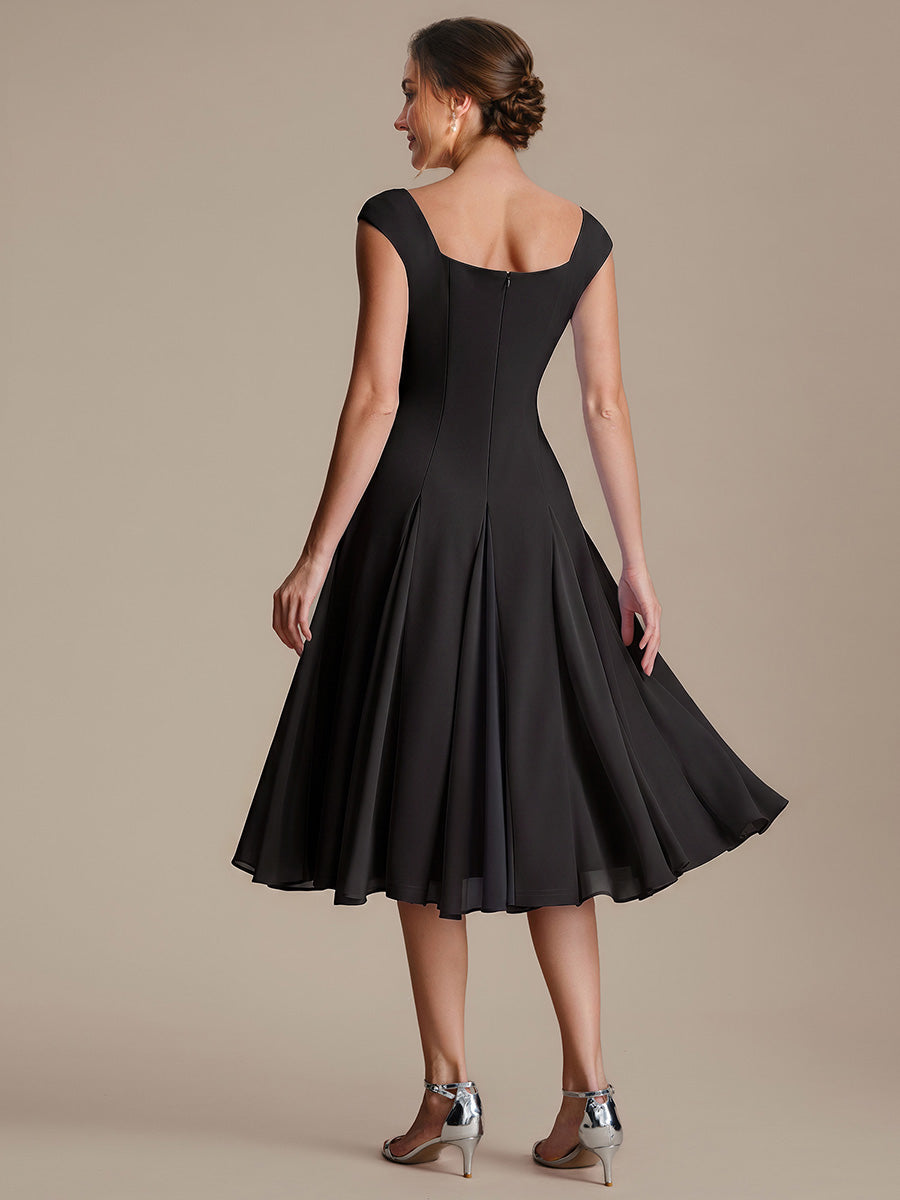Black Margot A-Line Midi Dress