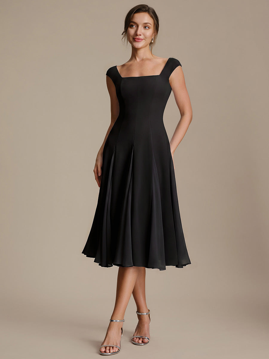 Ice Blue Margot A-Line Midi Dress