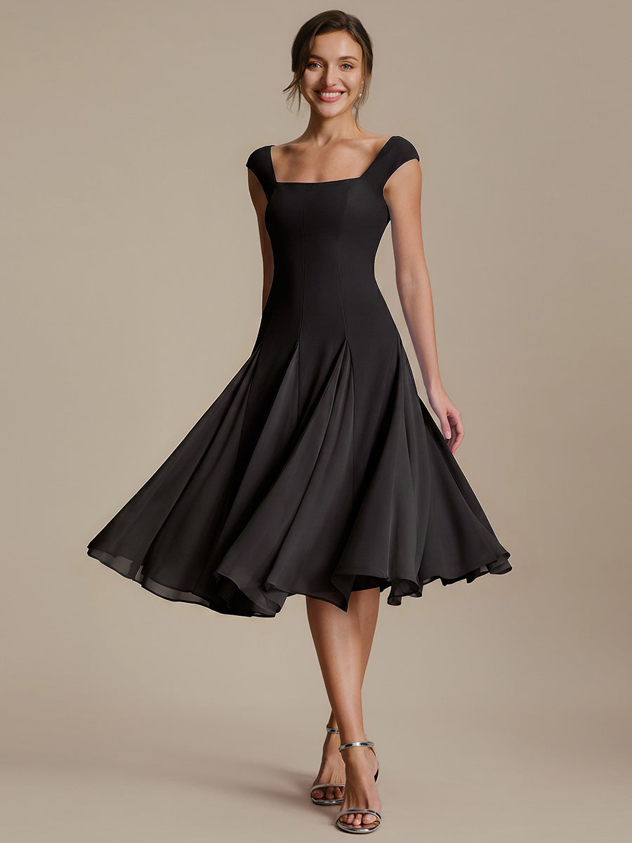 Black Margot A-Line Midi Dress