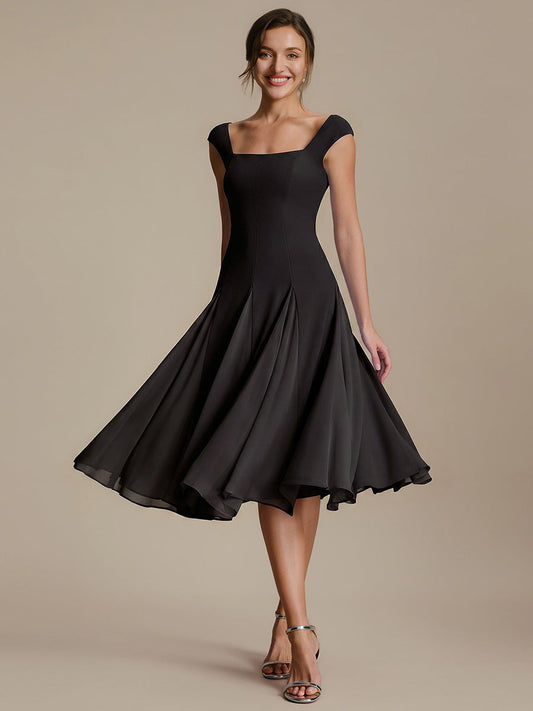 Black Margot A-Line Midi Dress