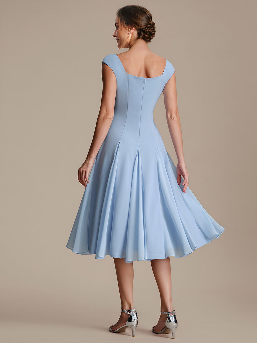 Ice Blue Margot A-Line Midi Dress