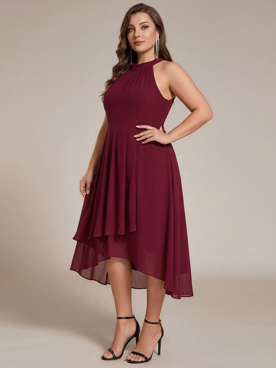 White Posie Chiffon Halter Midi Dress