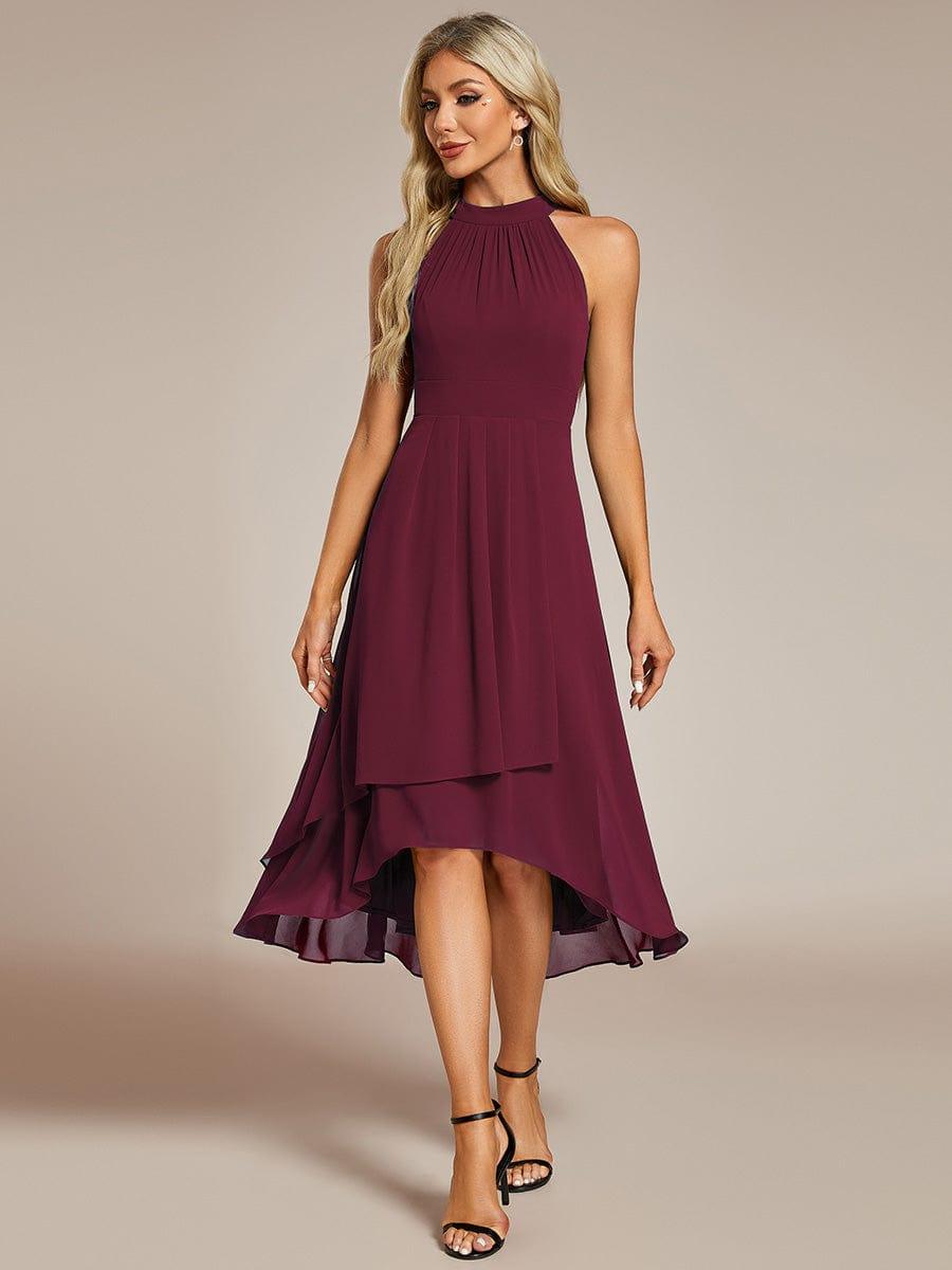 Pink Posie Chiffon Halter Midi Dress