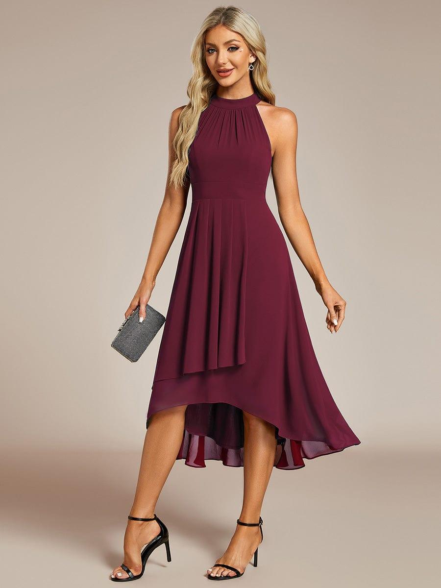 Black Posie Chiffon Halter Midi Dress