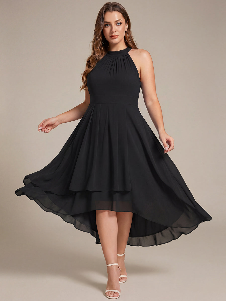 Pink Posie Chiffon Halter Midi Dress