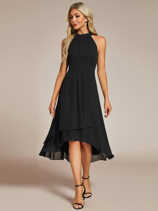 Black Posie Chiffon Midi Dress