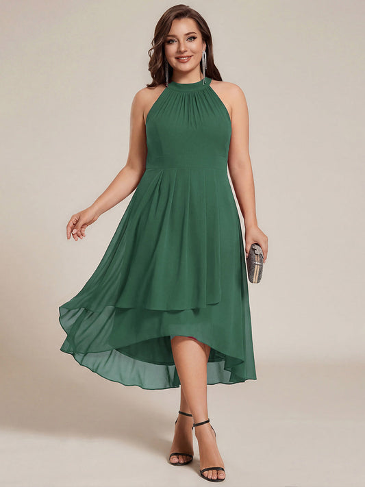 Eucalyptus Posie Chiffon Halter Midi Dress