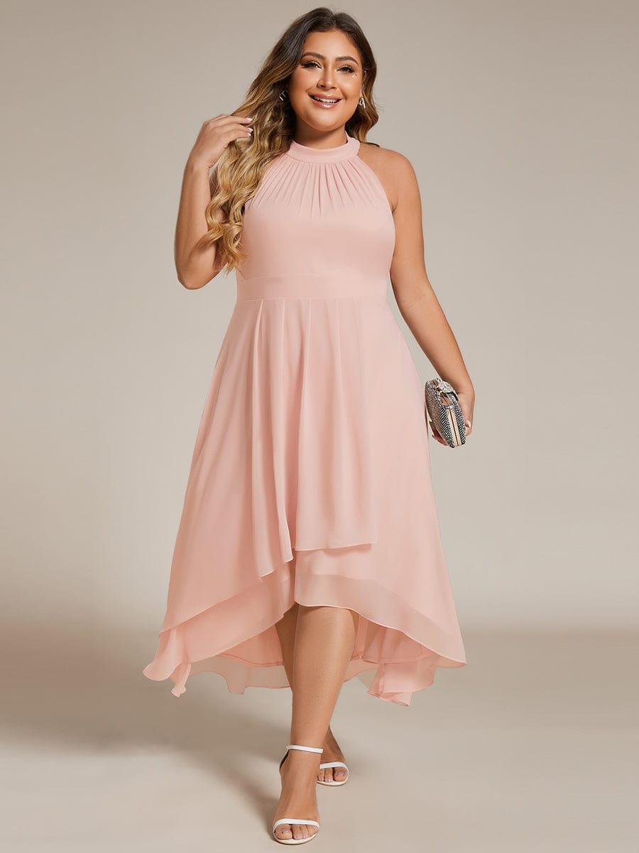 Dusty Blue Posie Chiffon Halter Midi Dress