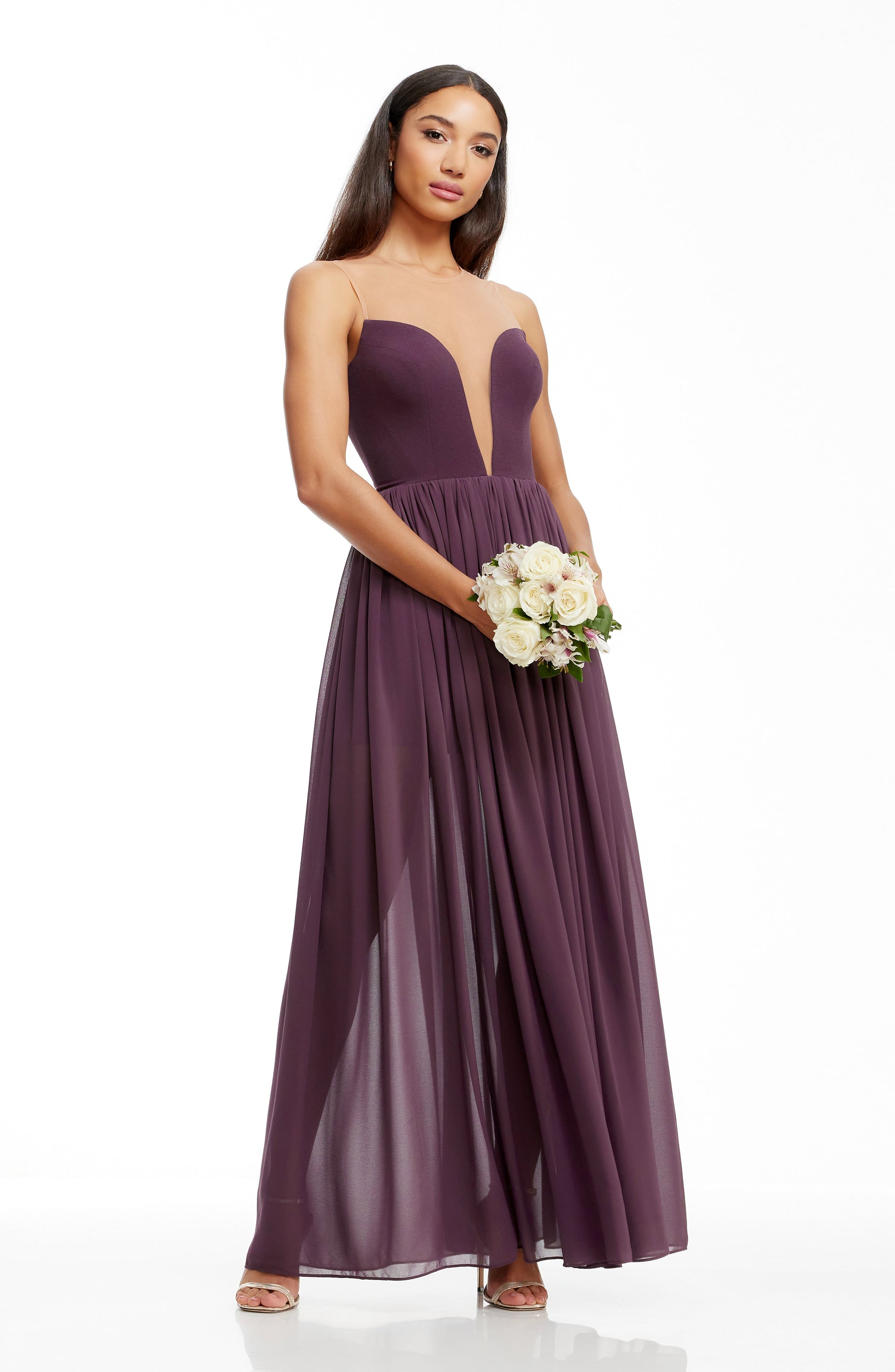 MIDNIGHT PLUM Eleanor Silk Gown