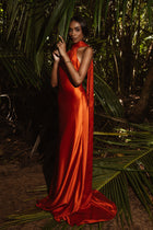 Sakai Linen Shift Dress in Burnt Orange
