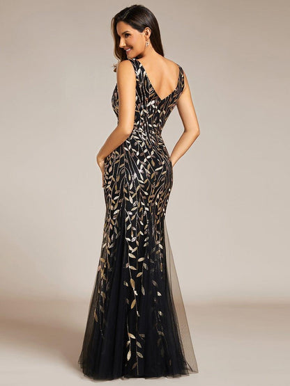 Lavender Oriel Sequin Fishtail Evening Dress