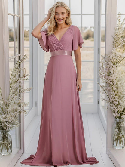 Red Celestine Empire Waist Bridesmaid Dress