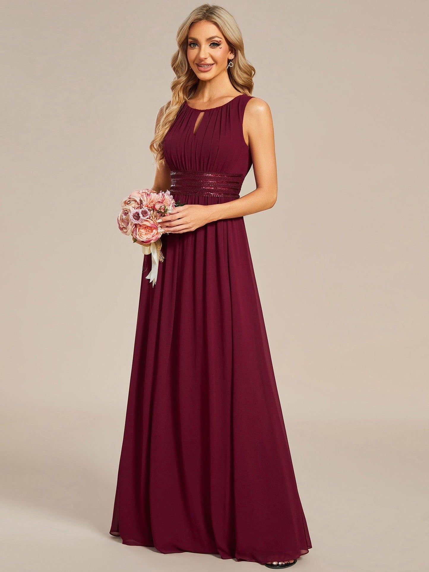 Frosted Lilac Kalia Chiffon A-Line Dress