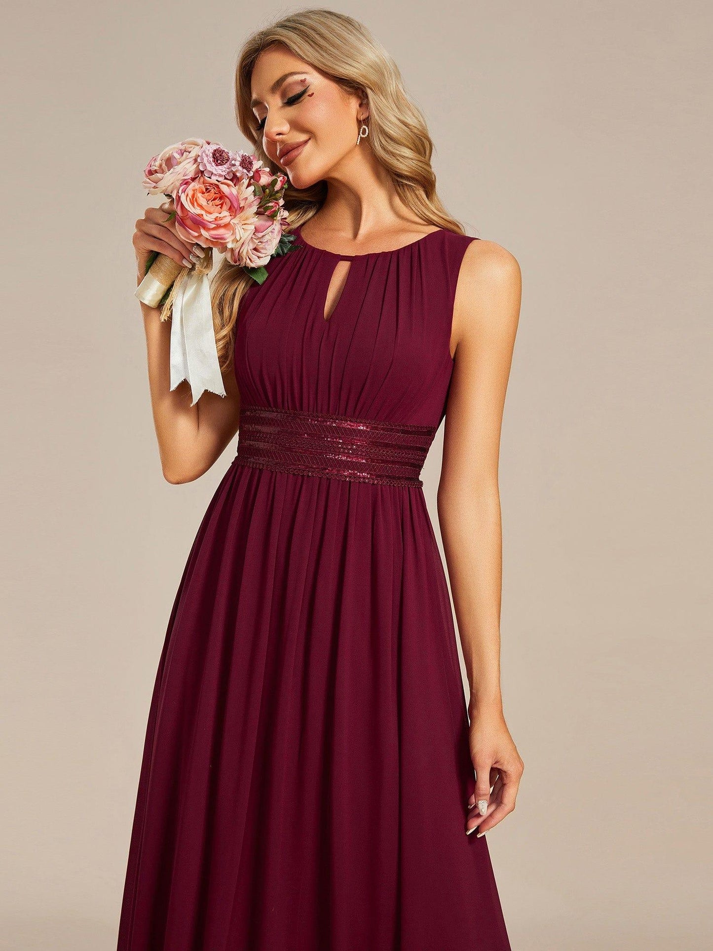 Black Kalia Chiffon A-Line Dress
