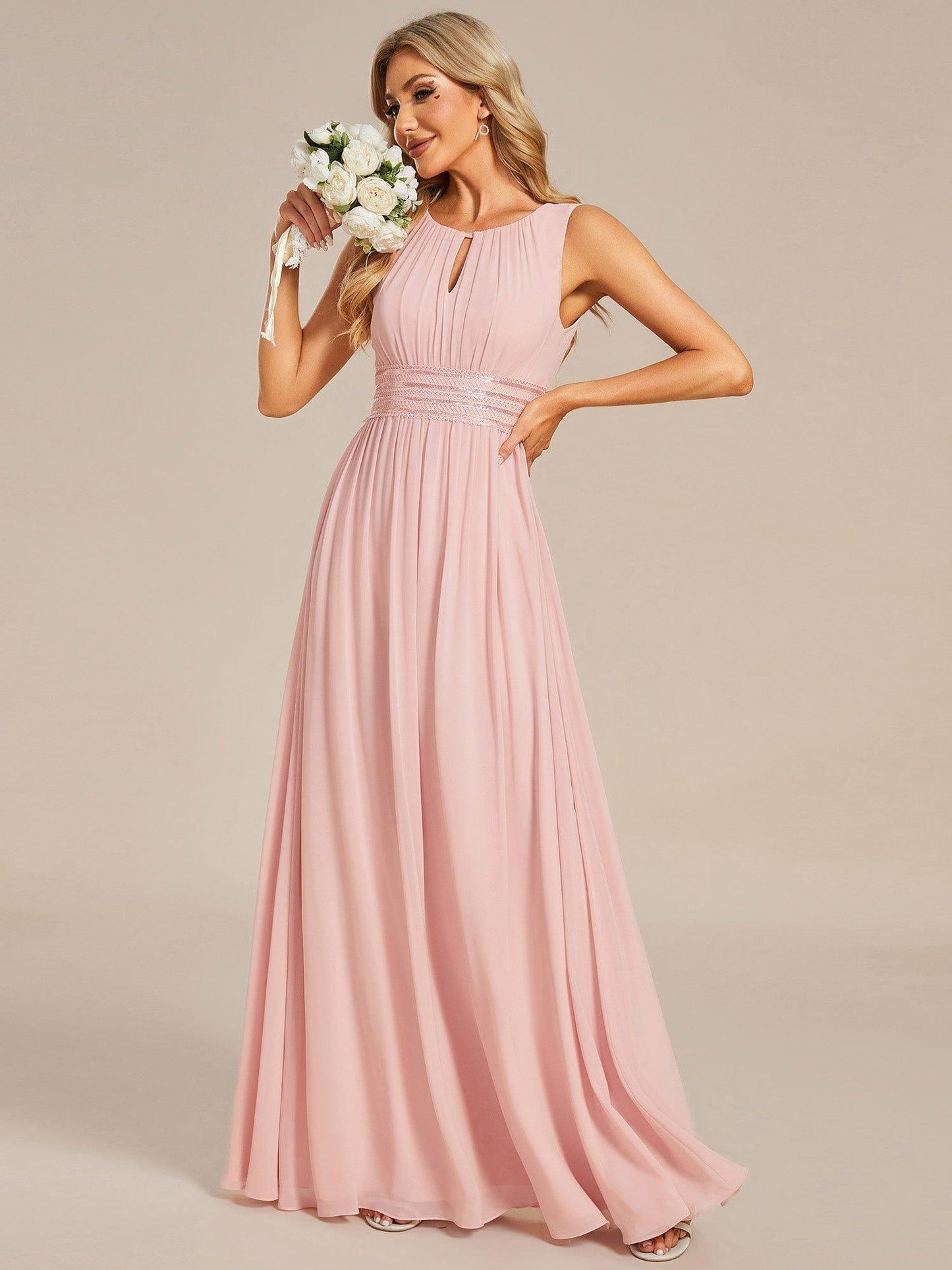 Teal Blue Kalia Chiffon A-Line Dress