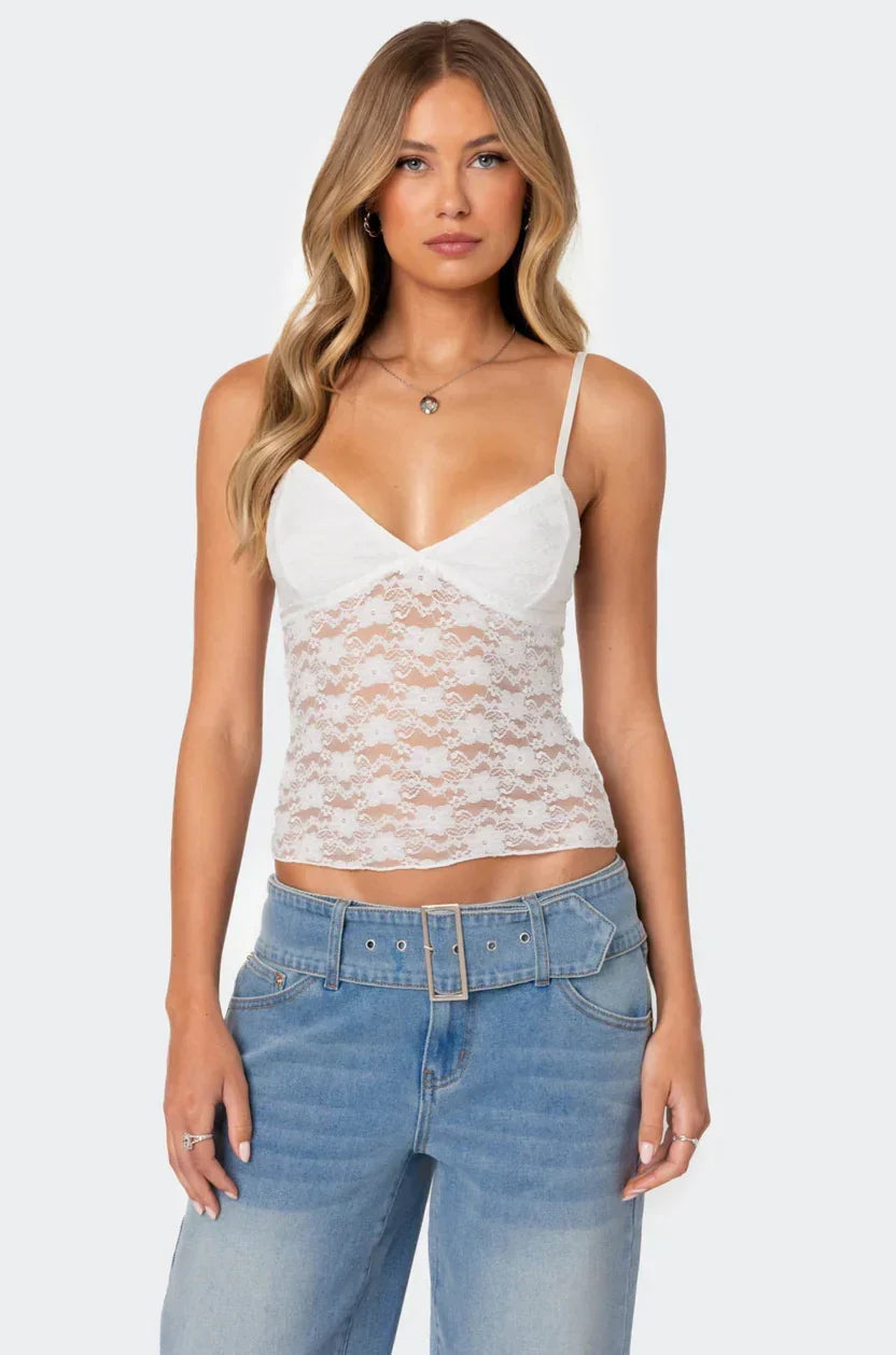 AZALEA SHEER LACE TOP