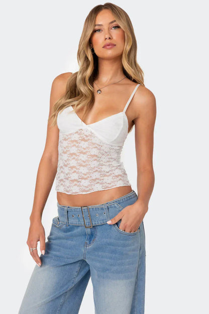 AZALEA SHEER LACE TOP