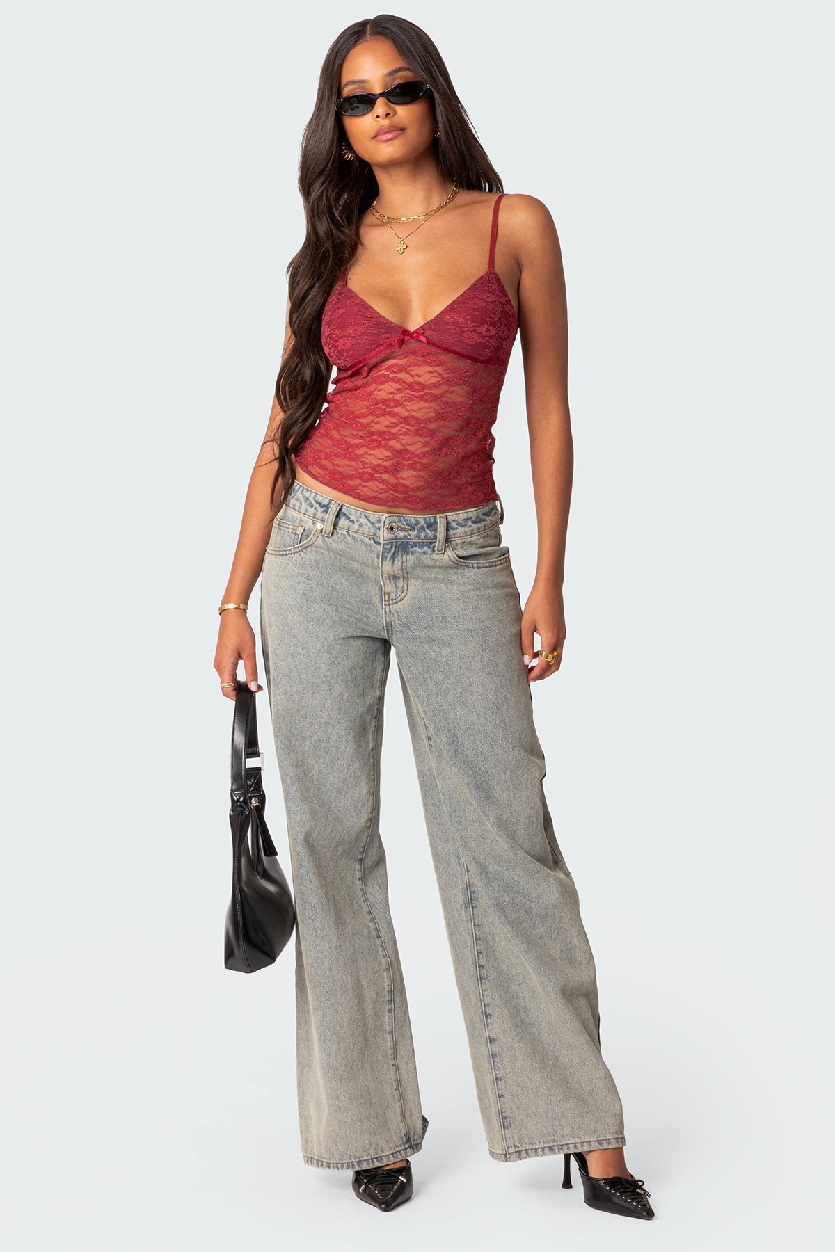Azlee Tops AZALEA SHEER LACE TOP