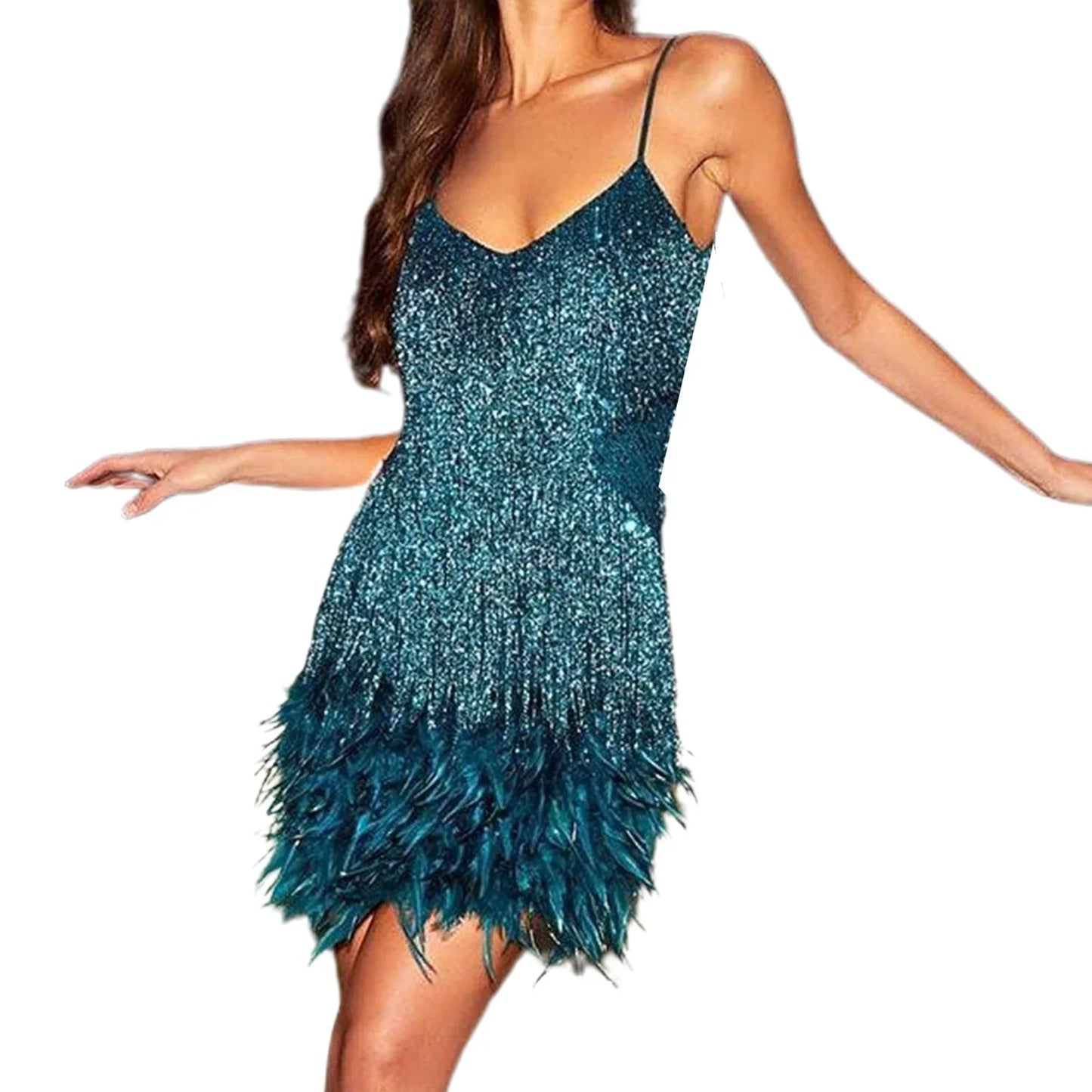 Green Arabella Sequin Off-Shoulder Mini Dress