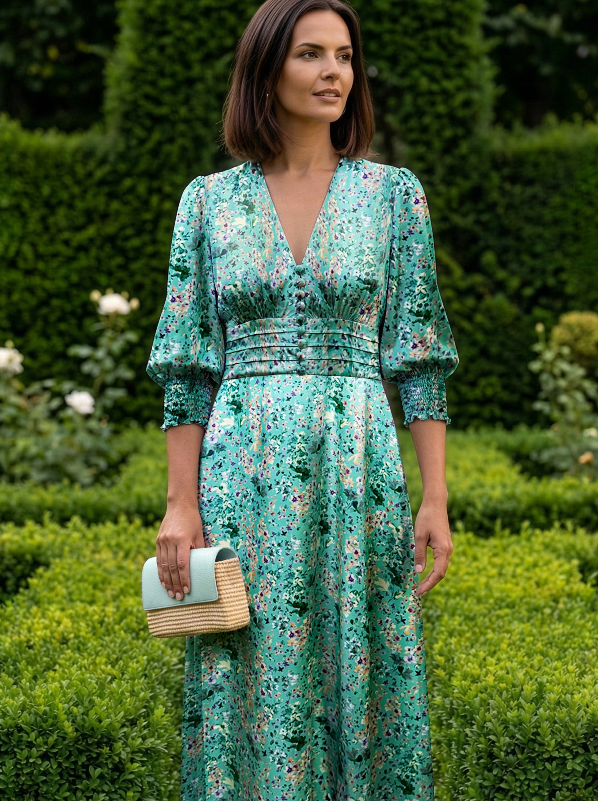Ella Silk Charmeuse Midi Dress