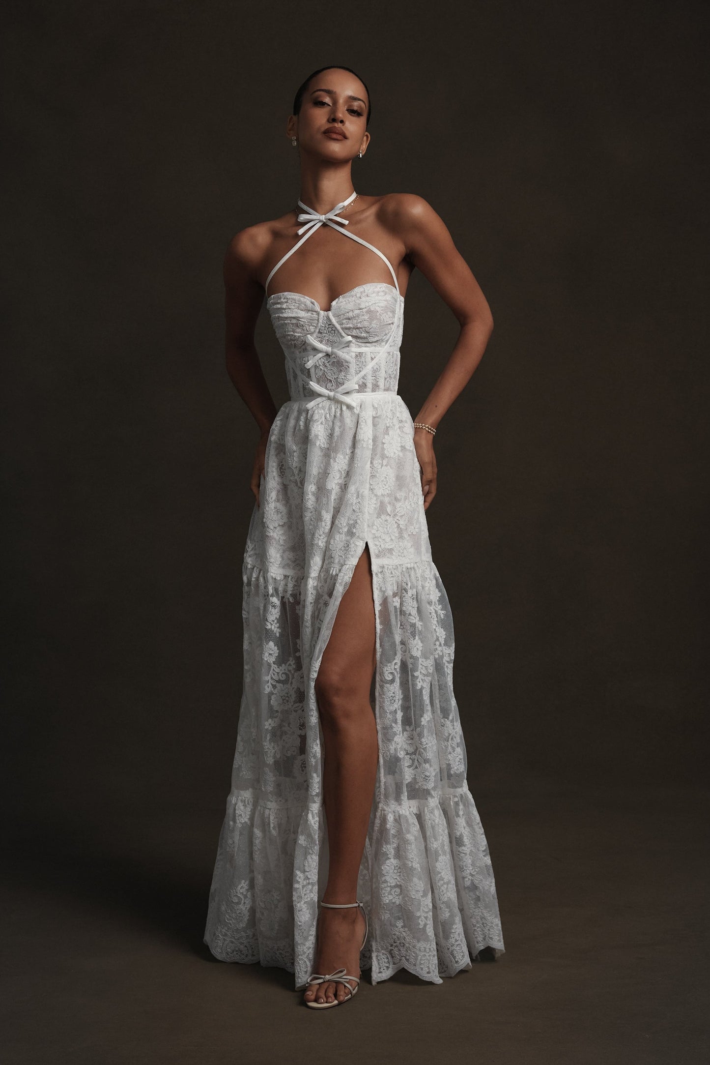 White Chantilly Lace Eloise Chantilly Lace Dress