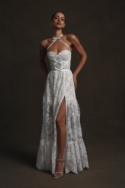 White Chantilly Lace Eloise Chantilly Lace Dress