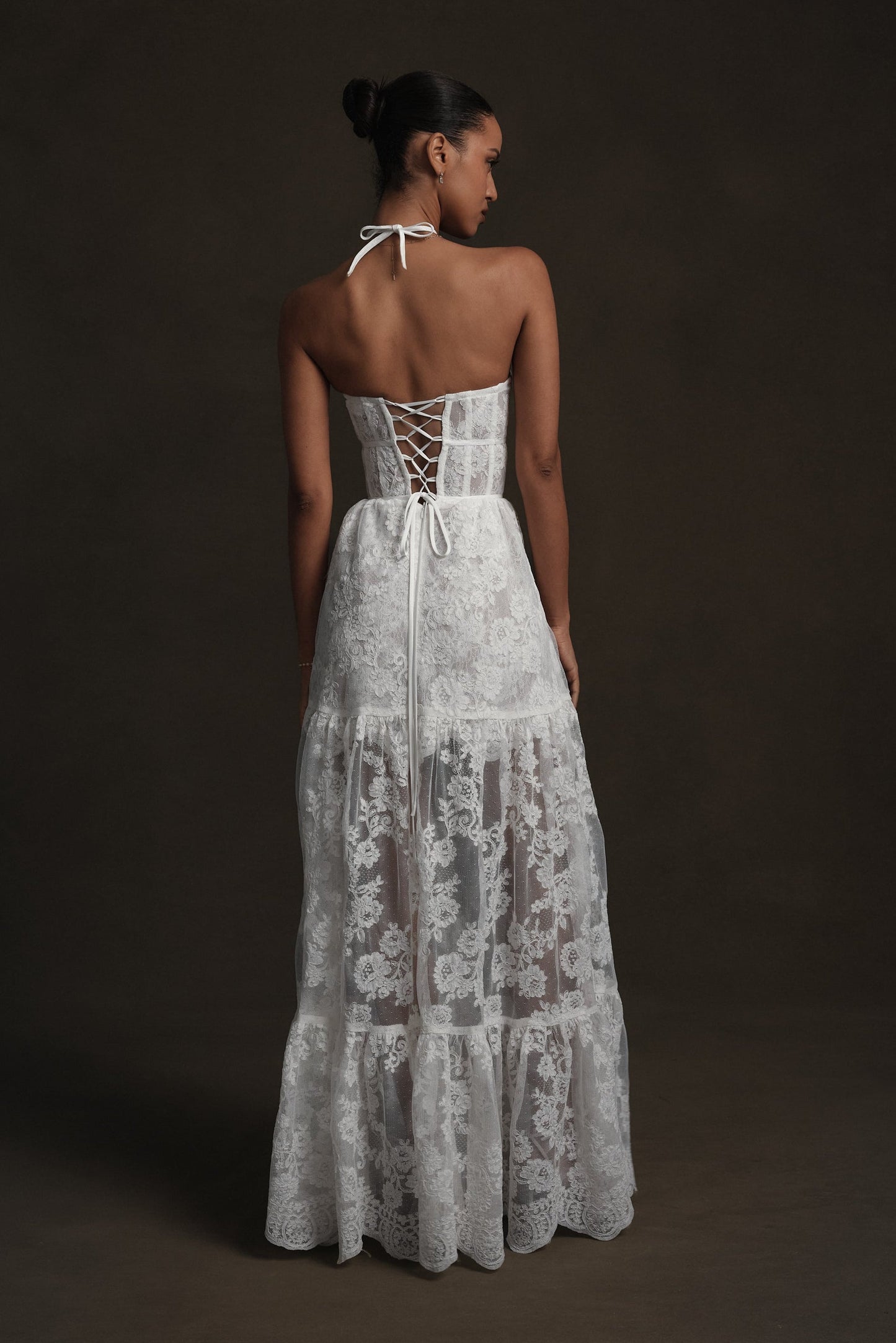 White Chantilly Lace Eloise Chantilly Lace Dress