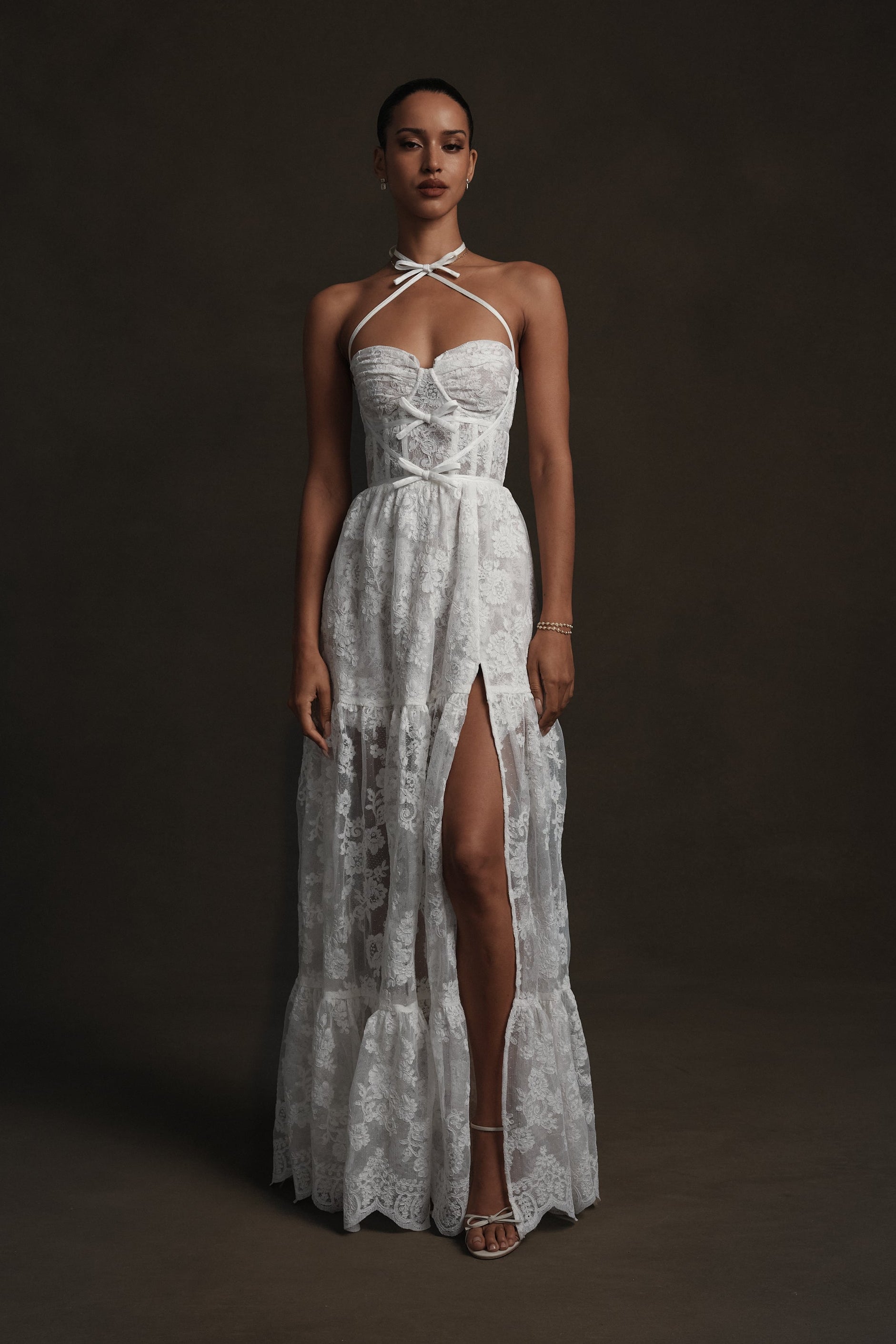 White Chantilly Lace Eloise Chantilly Lace Dress