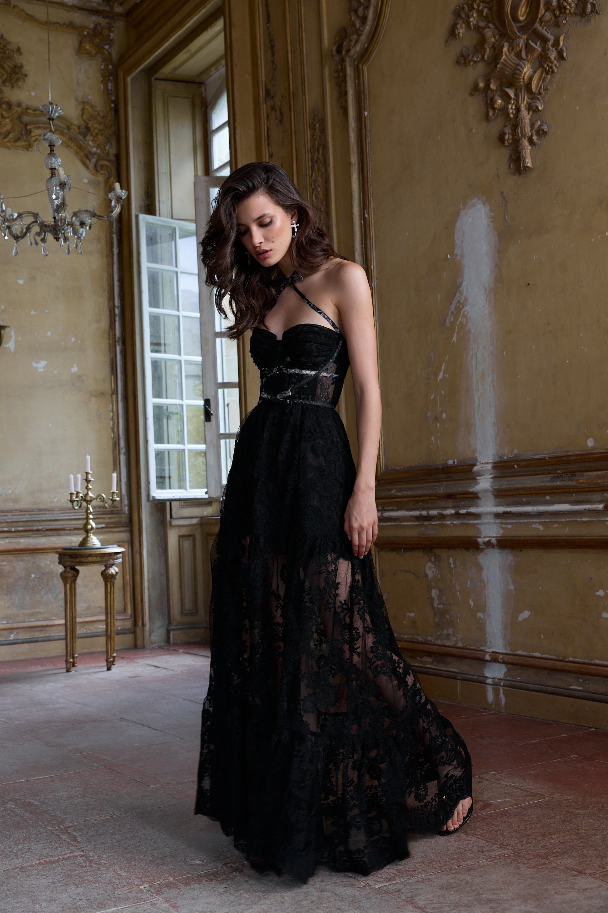 Black Chantilly Lace Eloise Chantilly Lace Dress