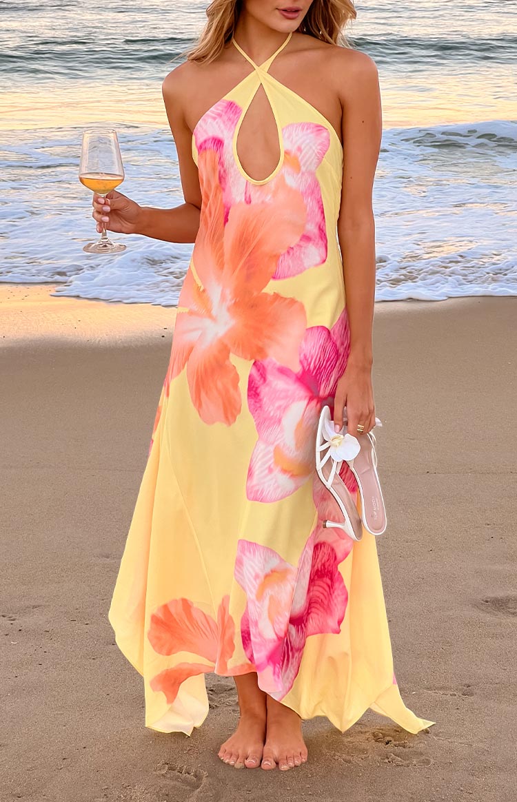 Elowen Floral Halter Maxi Dress