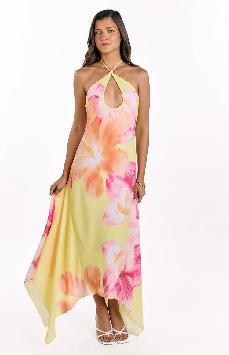 Elowen Floral Halter Maxi Dress
