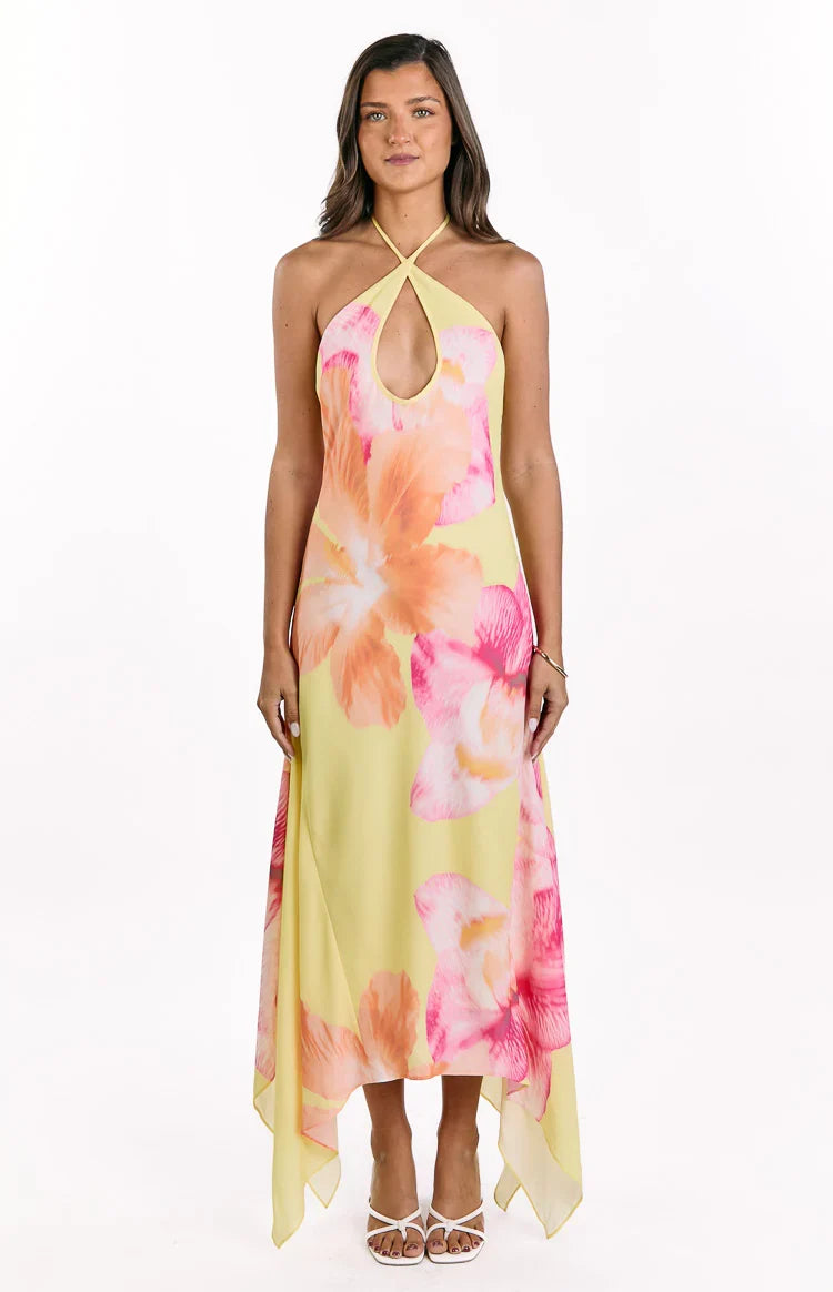Elowen Floral Halter Maxi Dress