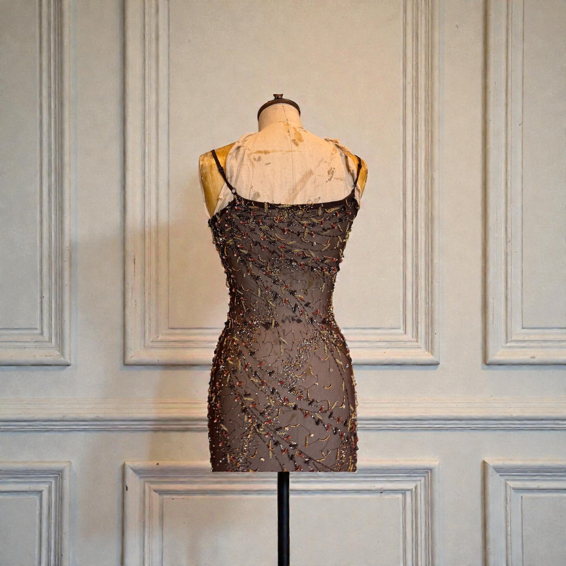 Tory Beaded Chiffon Handkerchief Dress