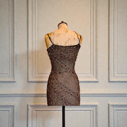 Tory Beaded Chiffon Handkerchief Dress