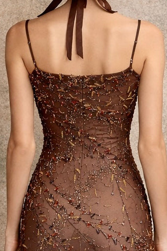 Tory Beaded Chiffon Handkerchief Dress