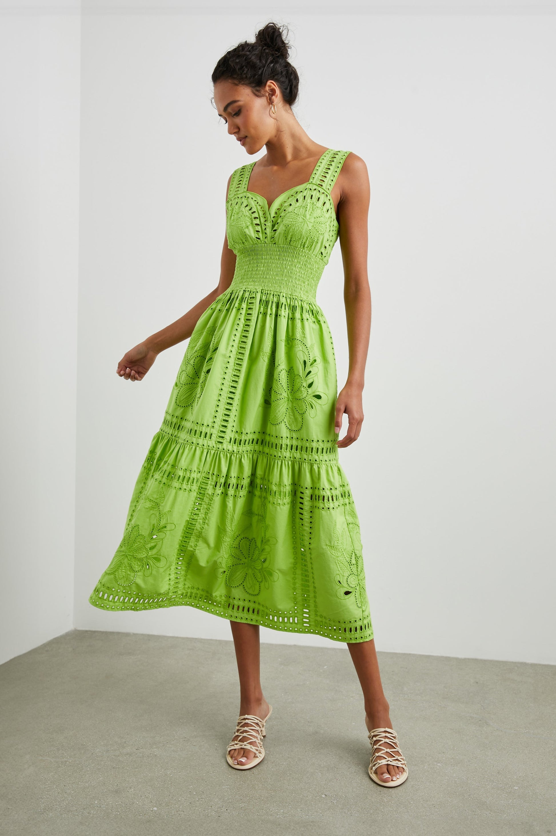 ISLAND GREEN Fawn Island Green Silk Slip Dress