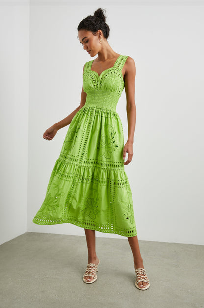 ISLAND GREEN Fawn Island Green Silk Slip Dress