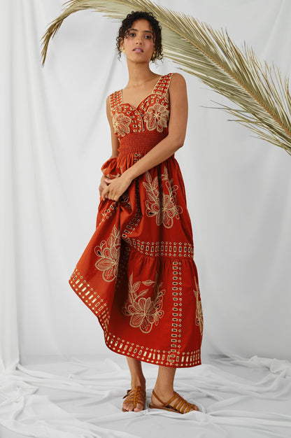 TERRACOTTA Fawn Island Green Silk Slip Dress