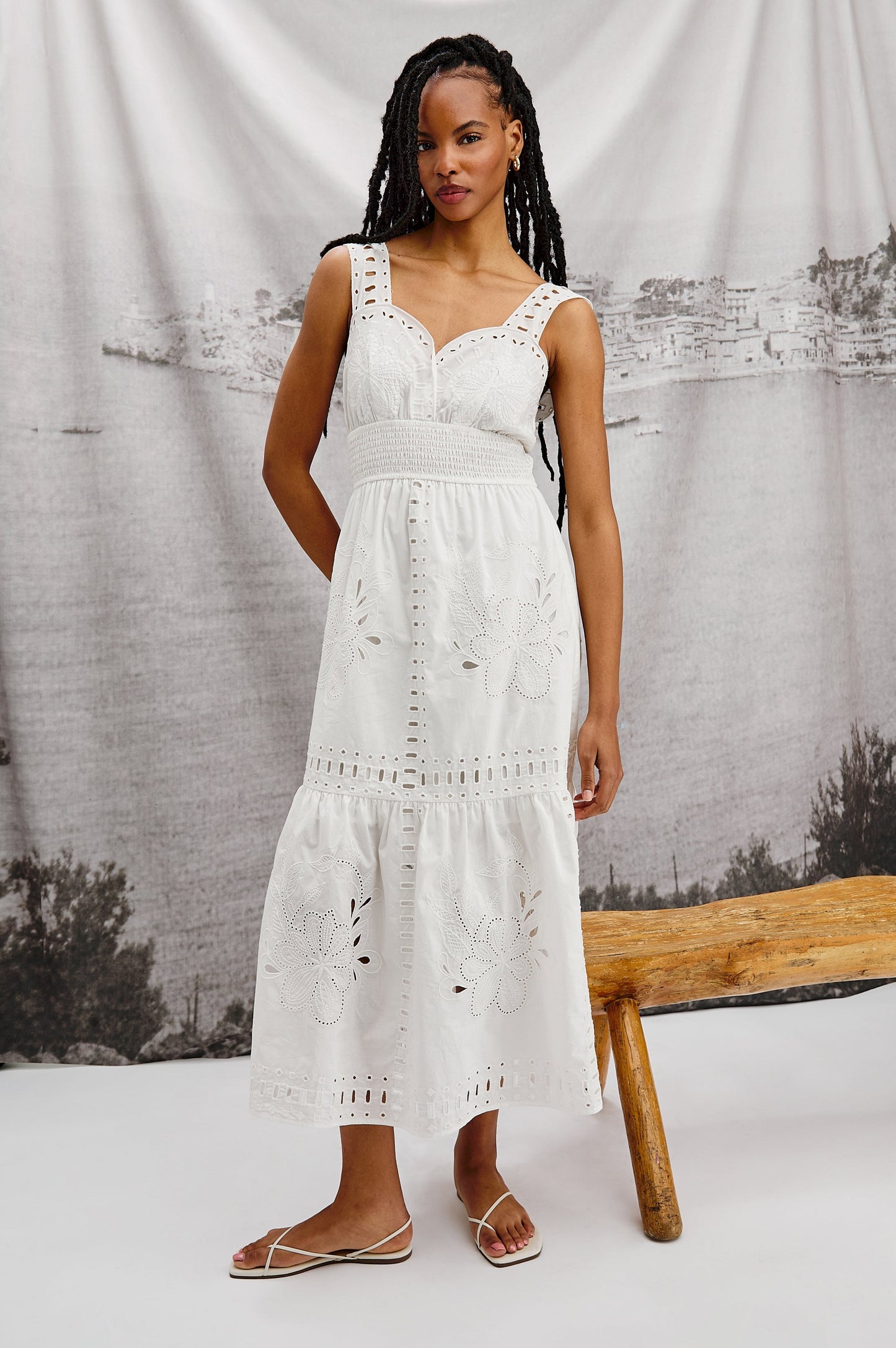 WHITE Fawn Island Green Silk Slip Dress