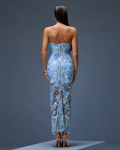 Blue Dahlia Sequin Maxi Dress in Red